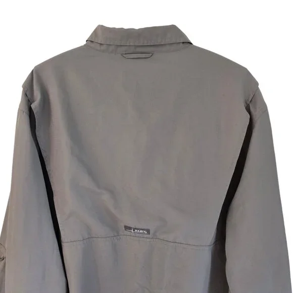 Habit Mens Solar Factor Long Sleeve Fishing Hiking Shirt Vented Grey Brown 2XL - Picture 6 of 14